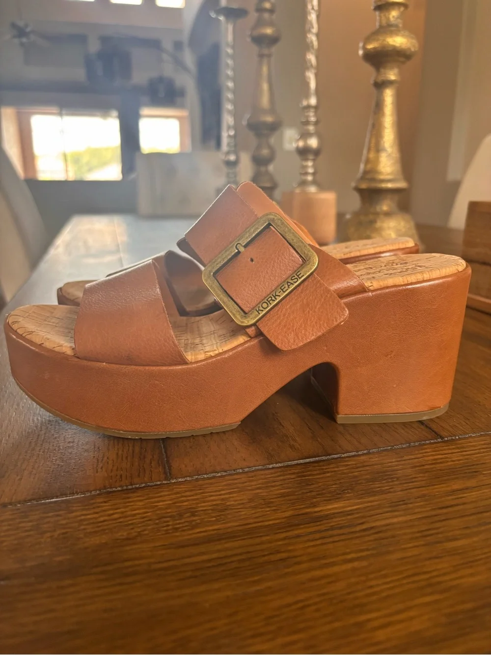 Kork-Ease Women's Leather Platform Slide with Buckle